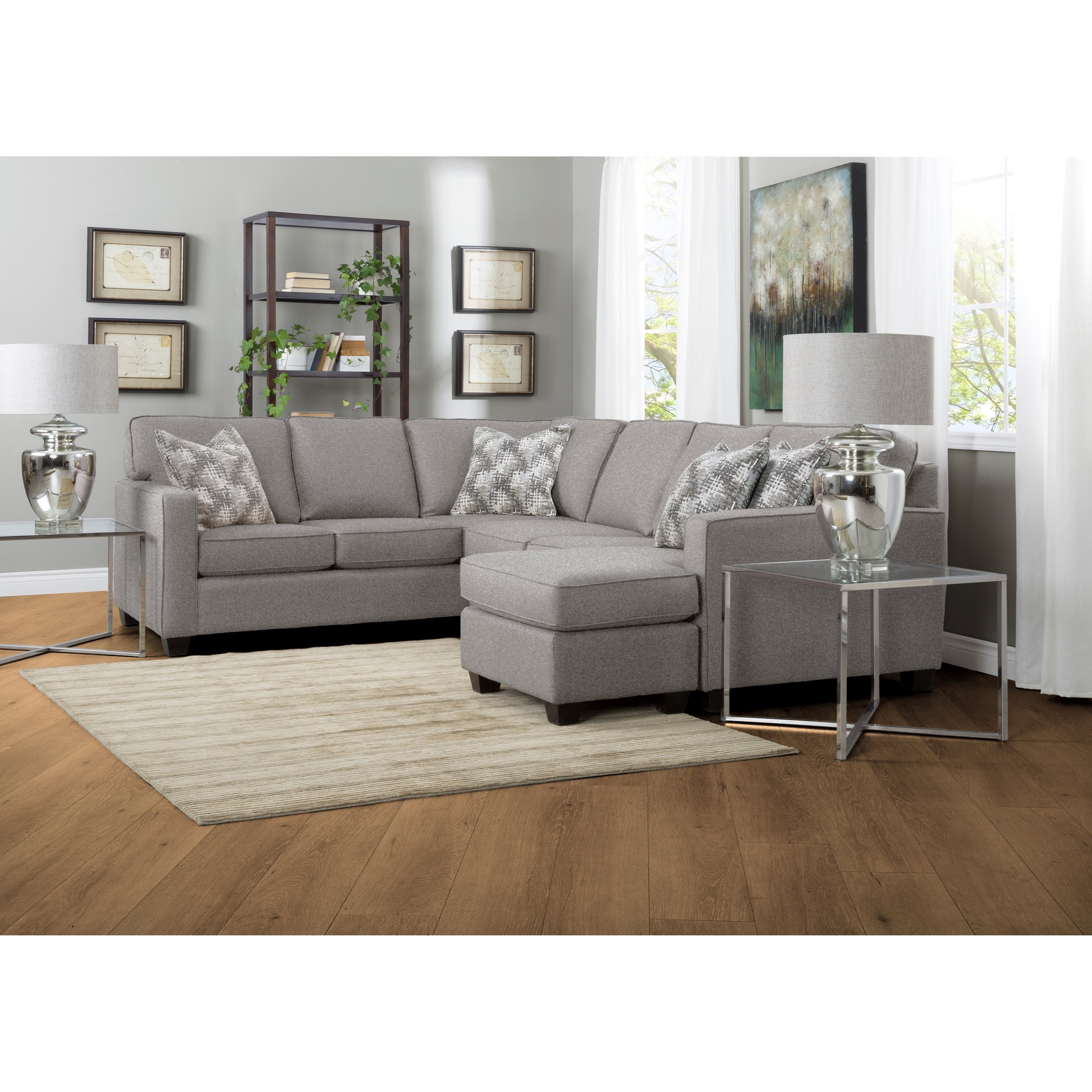 DecorRest 2541 Contemporary Sectional Sofa with Chaise Sheely's